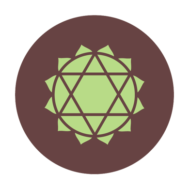 illustration of Heart Chakra brown green