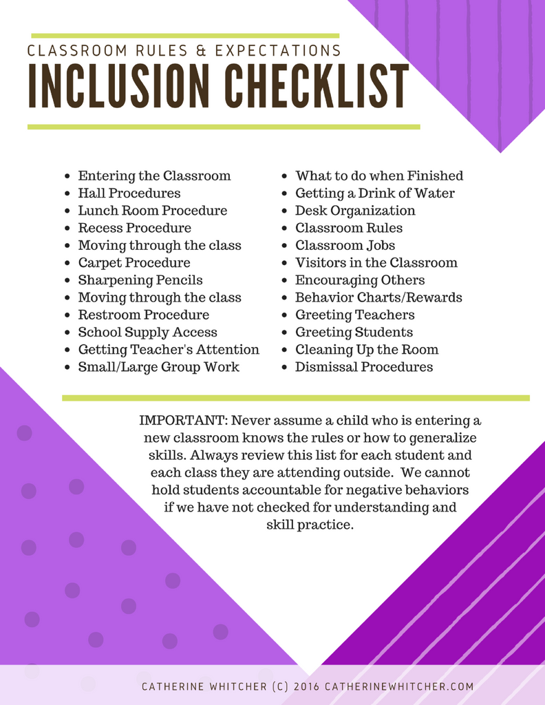 Do teachers have established child behavior checklists?