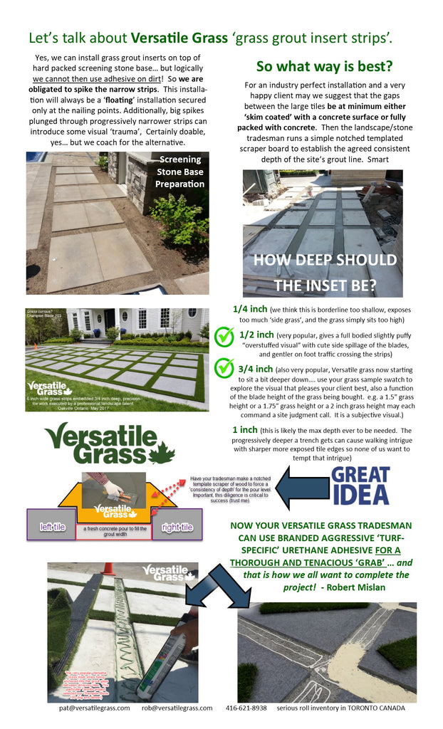 Versatile Synthetic Grass grout inserts