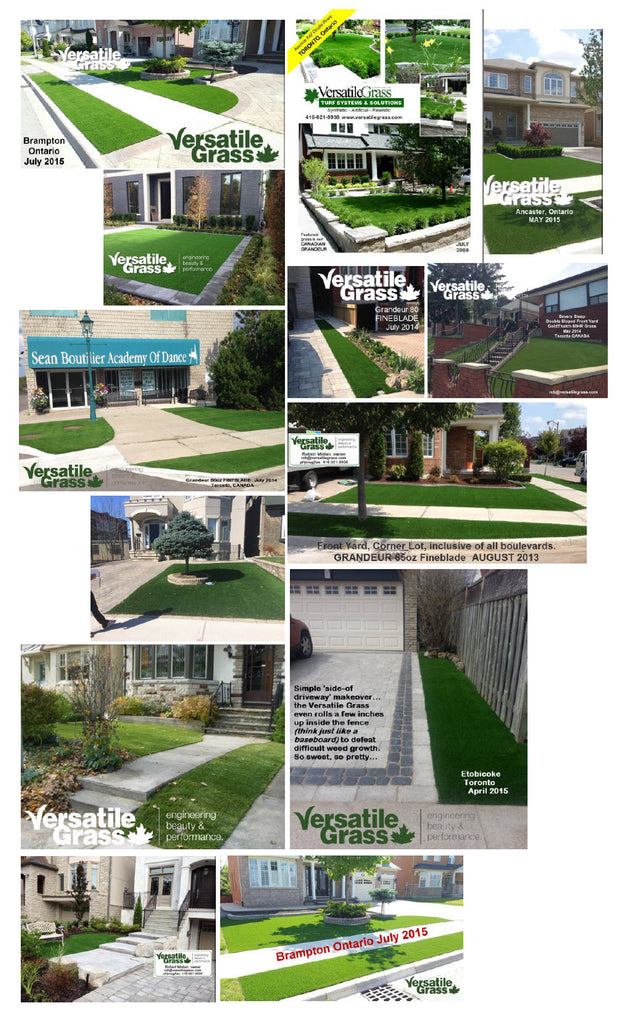front yards lawns Versatile synthetic artificial grass turf Toronto GTA Ontario