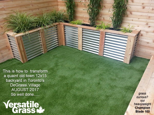 Backyard makeovers are our largest singular usage for Versatile Grass Versatile synthetic artificial grass turf Toronto GTA Ontario