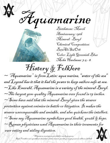 #Aquamarine #Crystals #Gemstones #Folklore #GemstoneMeaning #AlphaVariable