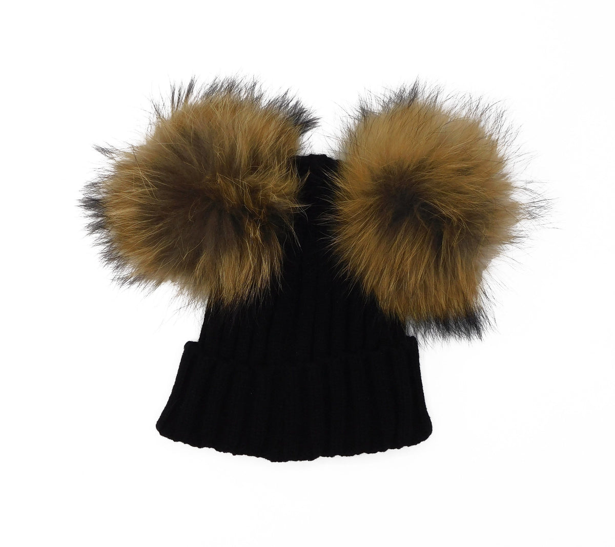 Knitted Beanie with Two Removable Poms - THE FETISH ACADEMY