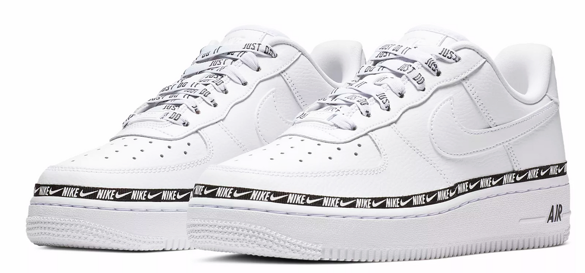 nike air force overbranded white