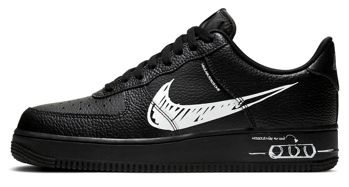 nike air force scribble black