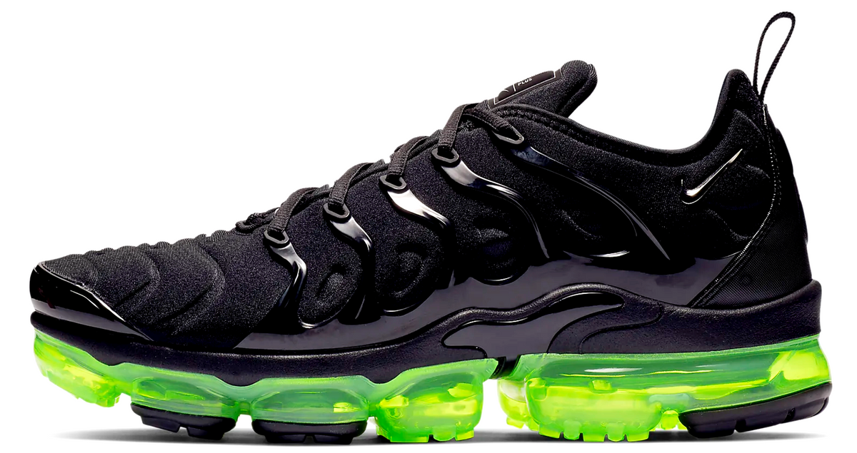 black and lime green vapormax