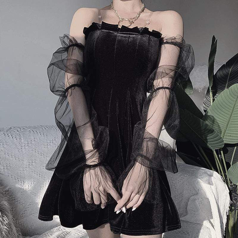 Vestidos góticos con hombros para mujer - Diseño punk