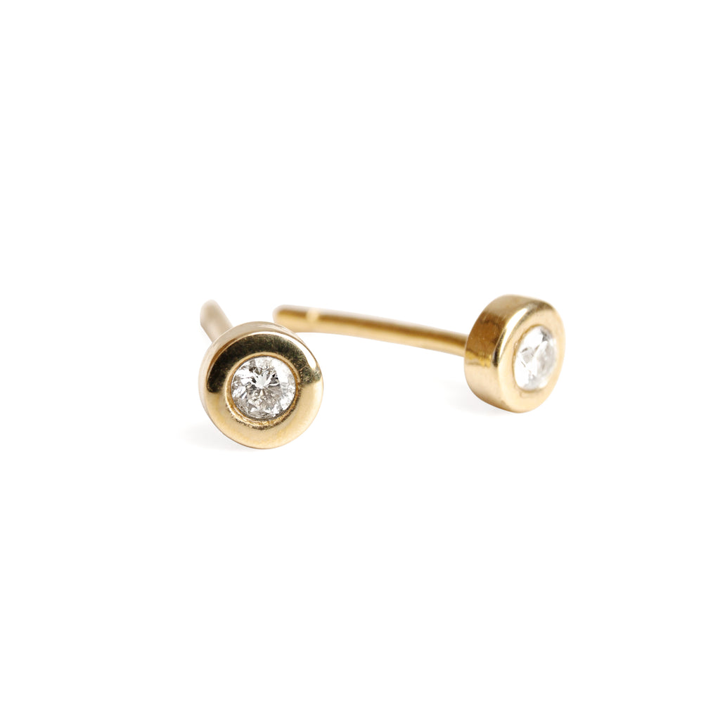 14k solid gold diamond earrings