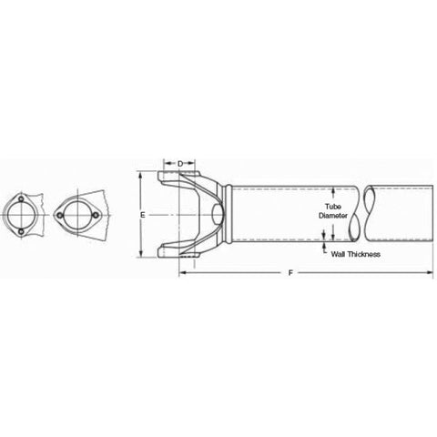 6-27-17-7131 Spicer 1710 Series Tube & Yoke Assembly