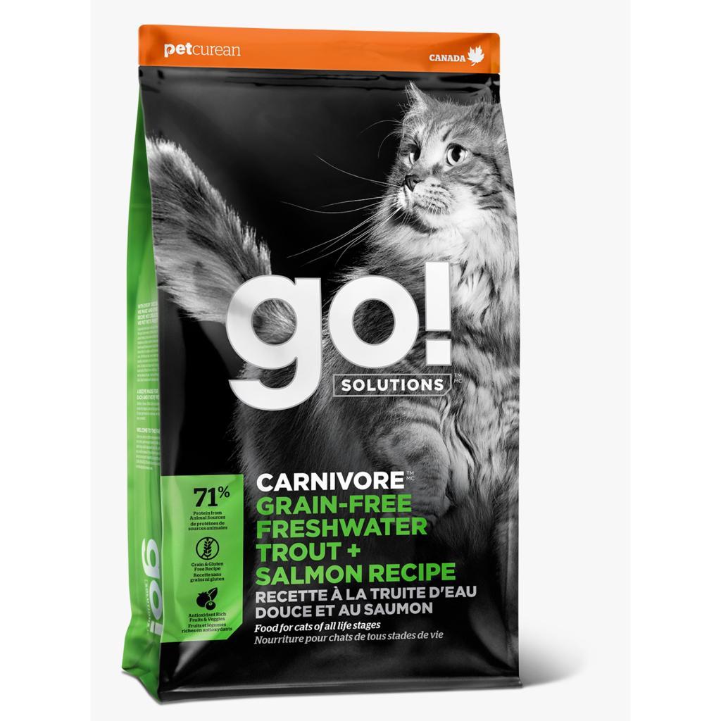 GO! SOLUTIONS™活力營養無穀物貓乾糧系列 - 淡水鱒魚 + 三文魚配方 8lbs l 貓星人基地MeowZone