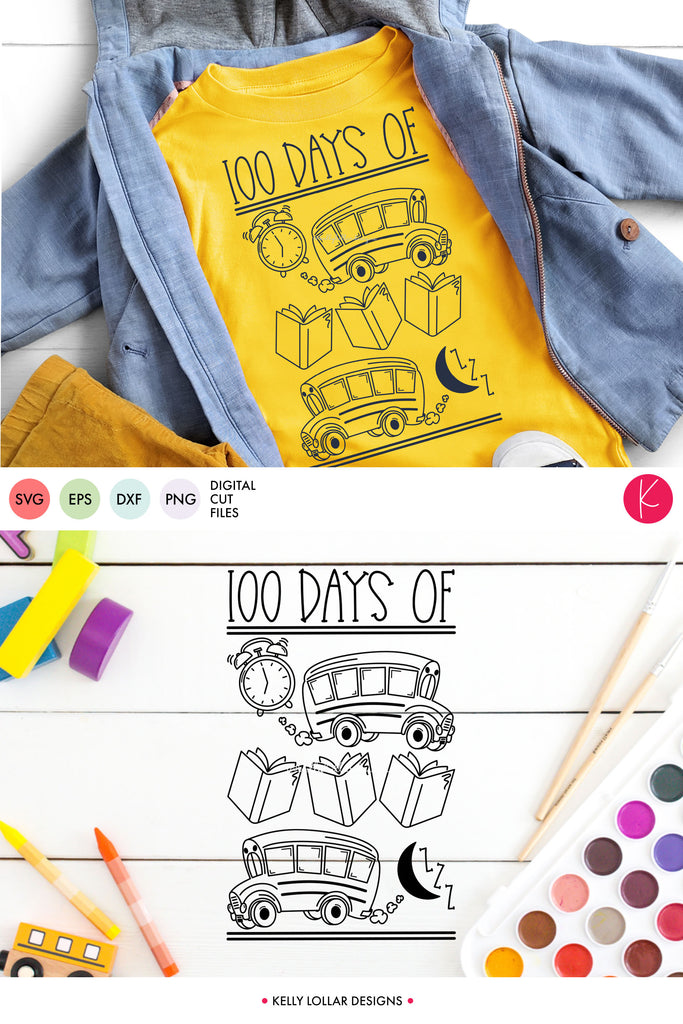 100th Day of School Daily Routine | SVG DXF EPS PNG Cut Files | Free for Personal Use