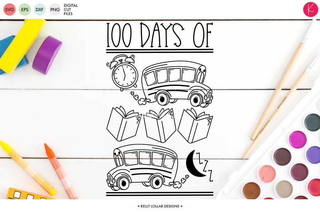 100th Day of School Daily Routine | SVG DXF EPS PNG Cut Files | Free for Personal Use