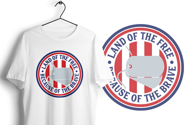Land of the Free Because of the Brave SVG DXF EPS PNG Cut Files | Free for Personal Use