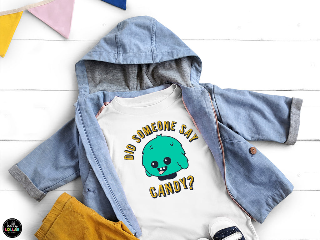 Cute Kawaii Candy Monster Character and Halloween Quote for T-Shirts and Decor | SVG DXF EPS PNG Cut Files | Free for Personal Use