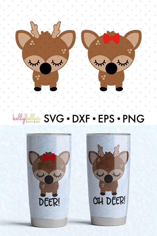 Cute Woodland Reindeer for Children’s Winter Shirts and Decor | SVG DXF EPS PNG Cut Files | Free for Personal Use