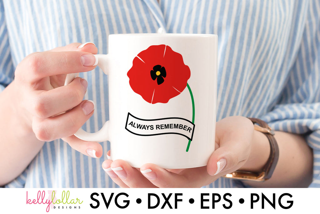 Veterans Day Remembrance Poppy | SVG DXF EPS PNG Cut Files | Free for Commercial Use