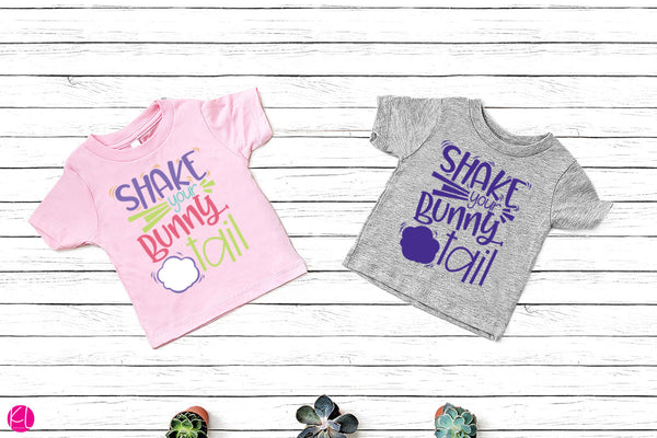 Shake Your Bunny Tail Easter Cut File on Toddler Shirts | SVG DXF EPS PNG | Free for Personal Use