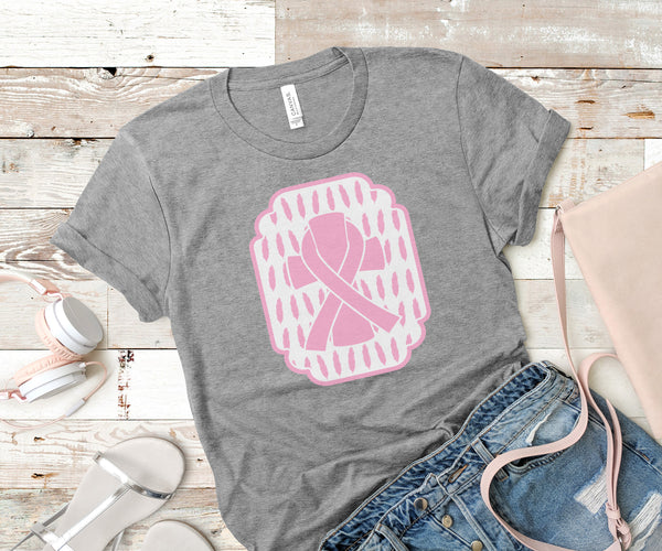 Freebie Friday | Women's shirt with the Breast Cancer Awareness Frame svg cut file for October