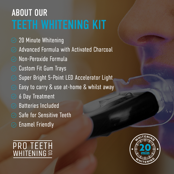 professional teeth whitening kit with activated charcoal