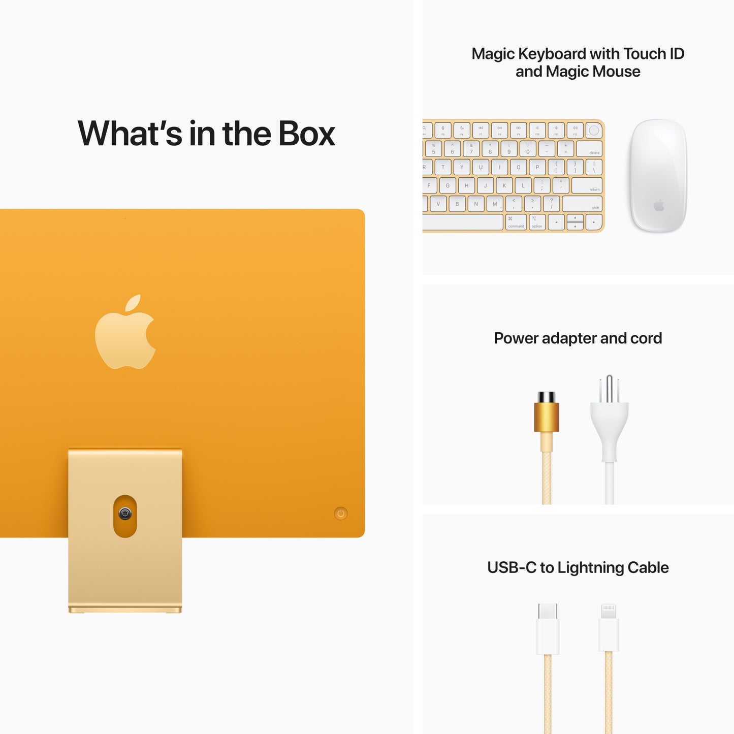 iMac 24-inch apple M1 computer yellow whats int the box