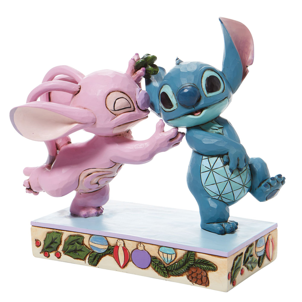 Disney Traditions Stitch & Angel Mistletoe Kiss Christmas Figurine 6008980 New 