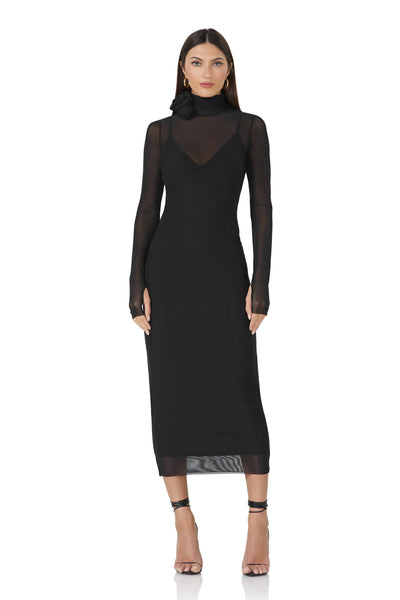 Shailene Rosette Dress - Noir