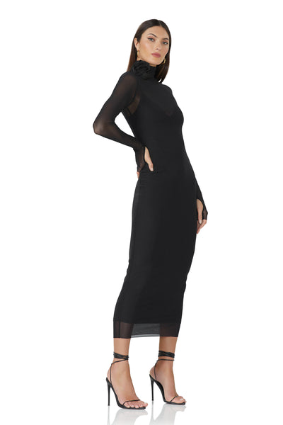 Shailene Rosette Dress - Noir