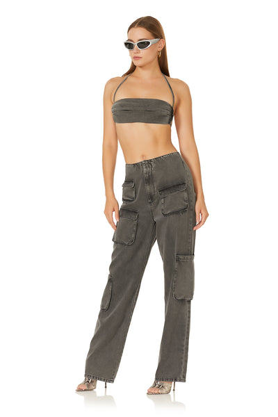 Jayce Cowl Bandeau Top - Modena Wash