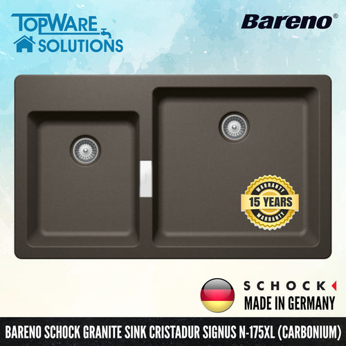 SCHOCK Granite Sink Cristadur Signus N-175, Kitchen Sinks, BARENO by SCHOCK - Topware Solutions