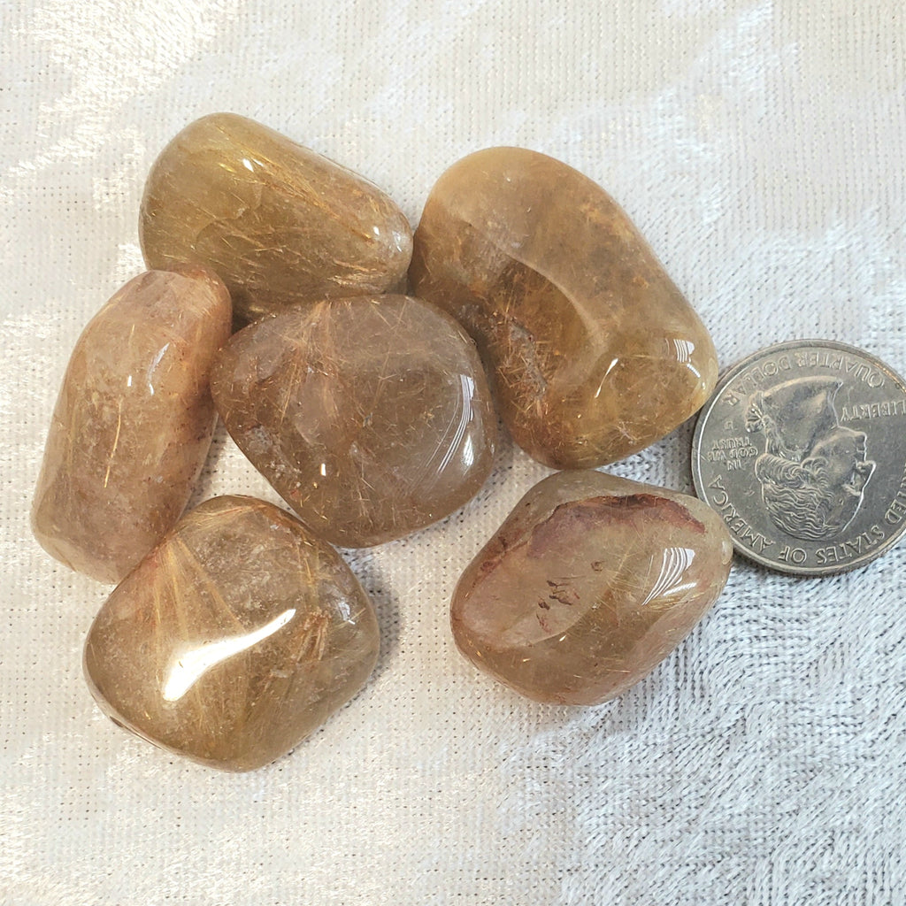 Rutilated Quartz Tumbled – Cosmic Delights