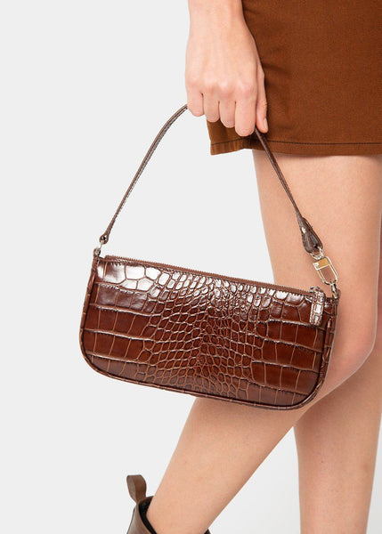 By Far Rachel Bag in Nutella Croc Embossed Leather – The Frankie Shop