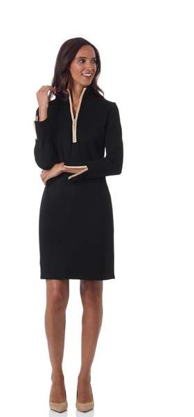 black ponte knit dress