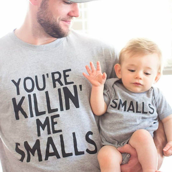 FATHER AND SON SET T-SHIRTS SET DAD AND SON FUNNY BIG AND LITTLE MAN SET 