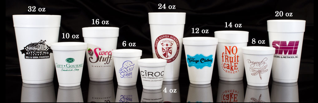 Custom Printed Styrofoam Cups, Foam Cups, Personalized Party Cups