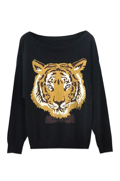 sweater with tiger face