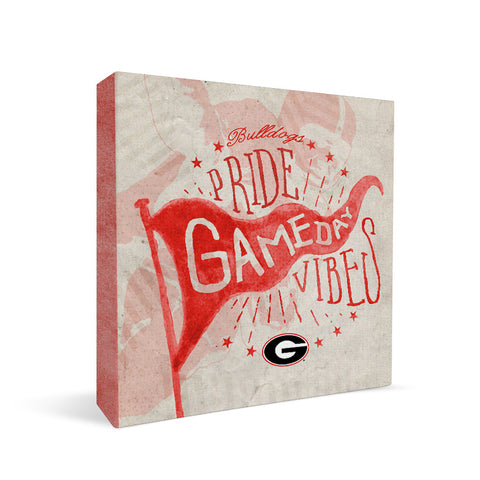 Georgia Bulldogs Gameday Vibes Square Shelf Block
