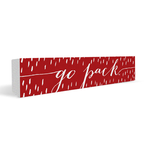 NC State Wolfpack Rally Cry Brush Mark Rectangular Shelf Block