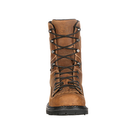 low heel logger boots