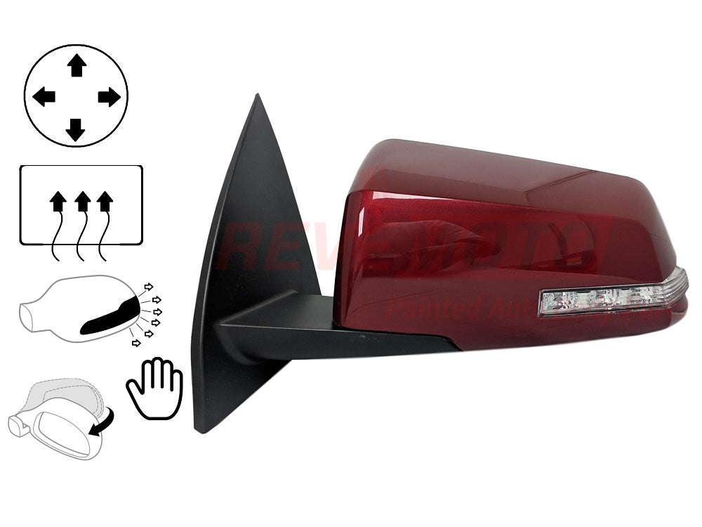 2011 Chevrolet Traverse Side View Mirror Painted Carbon Flash Metallic (WA501Q), Heated _ With Turn Signal (Manual Folding)_20879274