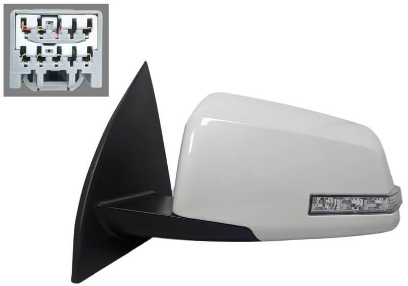 2009-2015 Chevrolet Traverse Driver Side Power Door Mirror Power, Manual Folding, w Spotted Mirror, Heated, w Turn Signal Light_GM1320383