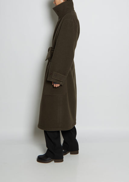 Unisex Wool Wrap Coat — Pewter Green