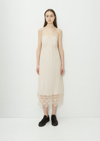 Lace Trim Slip Dress — Nude – La Garçonne