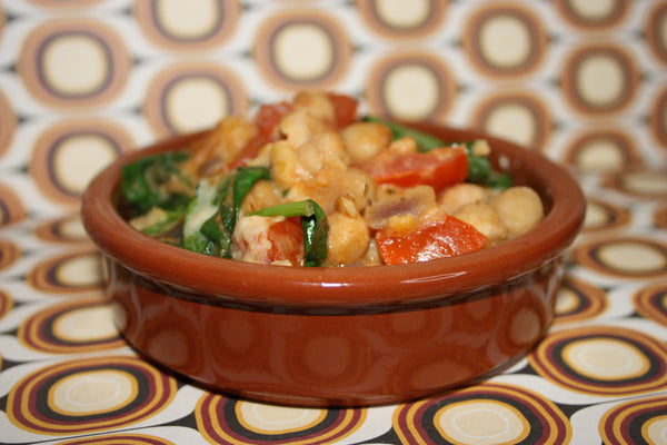 Spicy Chick Pea & Spinach Pot