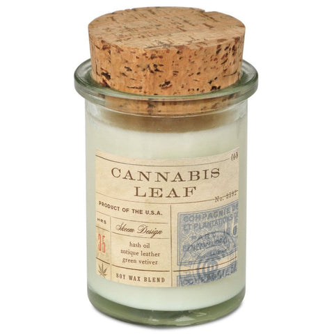 Field Jar Cannabis Leaf Candle