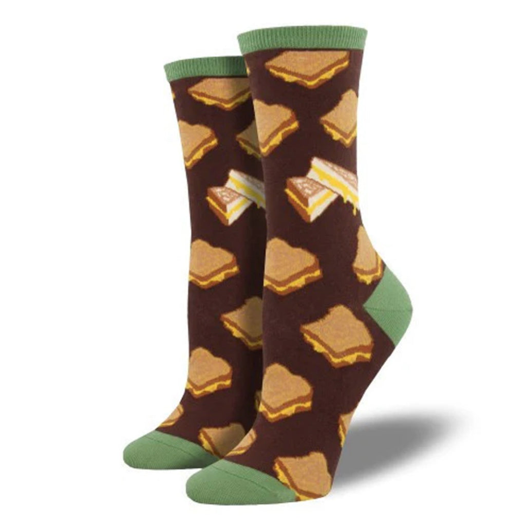 Mens Grilled Cheese Socks Brown Socksmith Outer Layer 