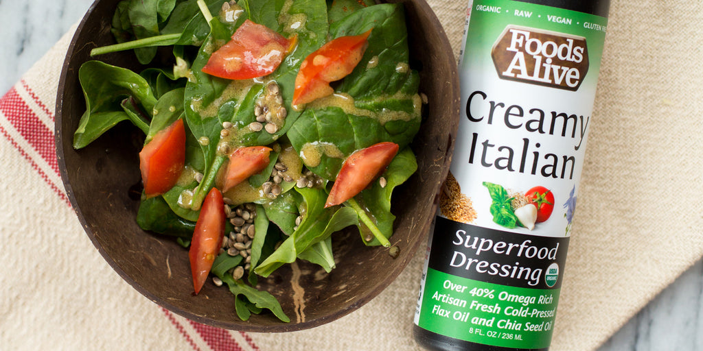 Organic Creamy Italian Salad Dressing | Artisan Cold-Pressed Gold Flax Oil & Chia Oil | Foods Alive