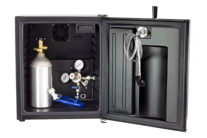 Kegco 17" Wide Carbonated Water Single Tap Black Commercial/Residential Mini Kegerator
