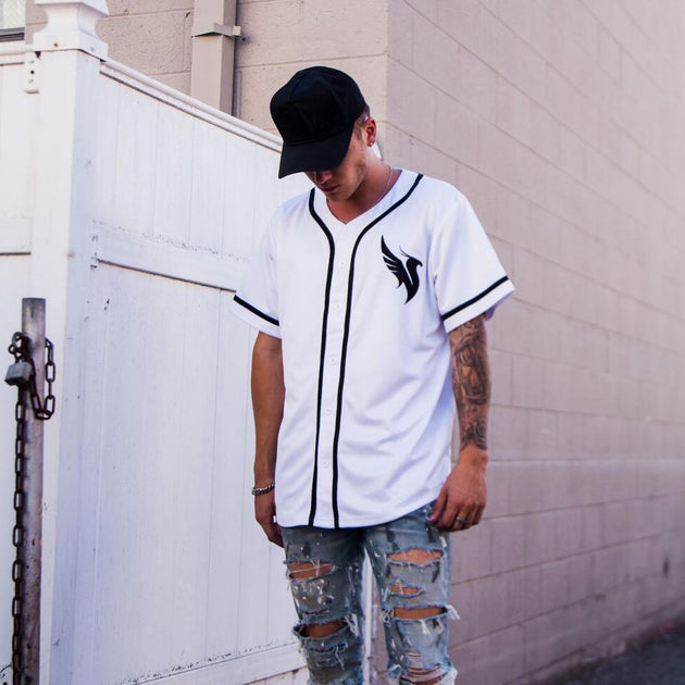 white baseball jersey outfit