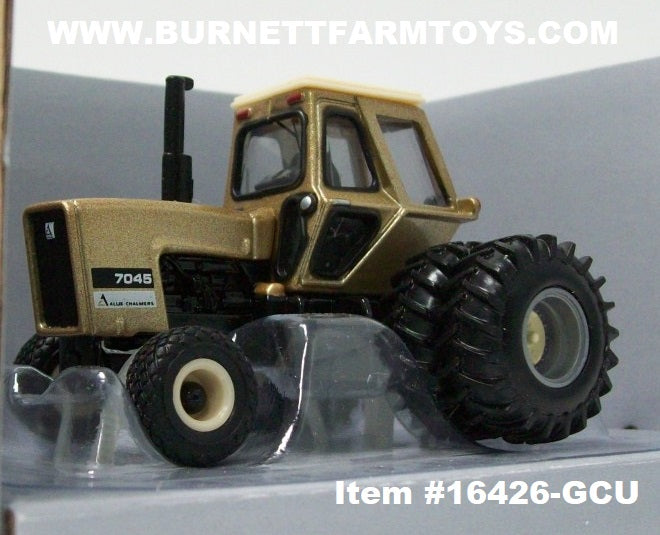 Item #16426-GCU Gold Allis Chalmers 7045 Tractor with Cab and Rear Duals  Chase Unit - 1/64 Scale - Ertl Tomy