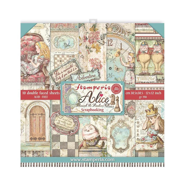 Alice Through The Looking Glass Double-Sided Paper Pad 12"X12" 10/Pkg